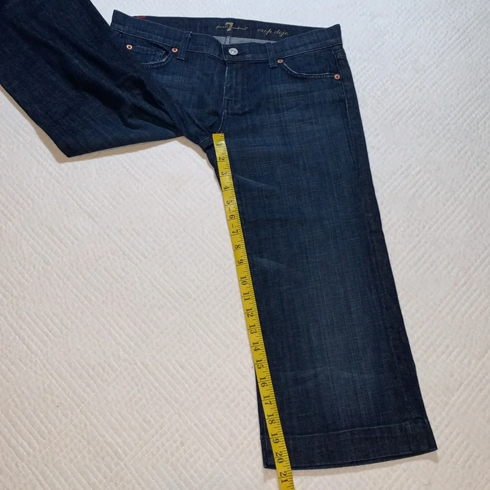 7 for All Mankind 7FAM Dojo Crop Jeans, Dark Wash Denim, Wide Leg, Size 29 - Picture 9 of 16